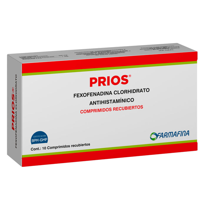 Prios 180Mg Fexofenadina X 10 Comprimidos