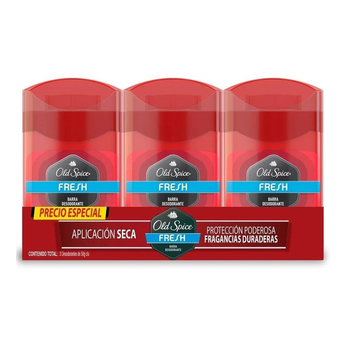 Old Spice Pack Barra Desodorante Fresh 3 Unidades X 50G
