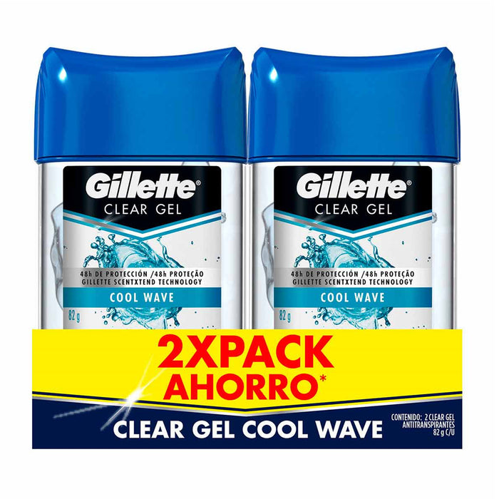 Gillette Pack Gel Antitranspirante Coolwave 2 Piezas X 82G