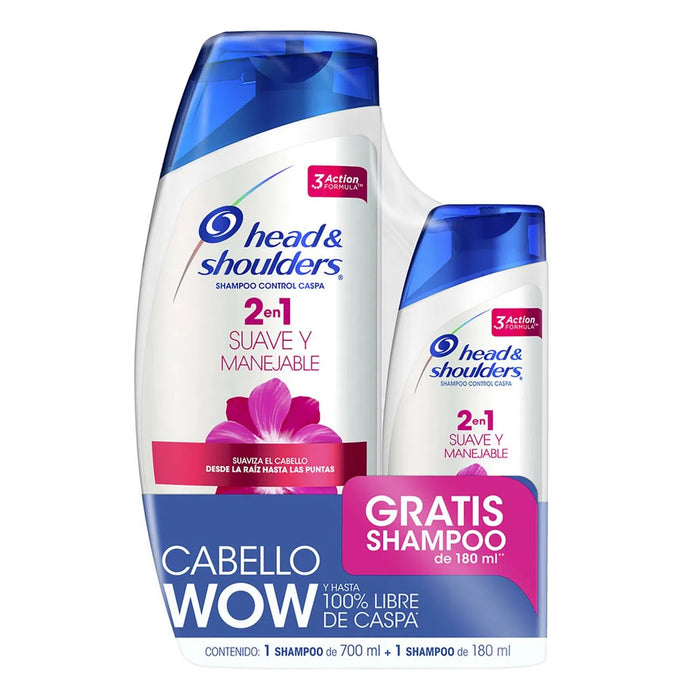 Head And Shoulders Pack Shampoo Suave Y Manejable 700Ml + 180Ml