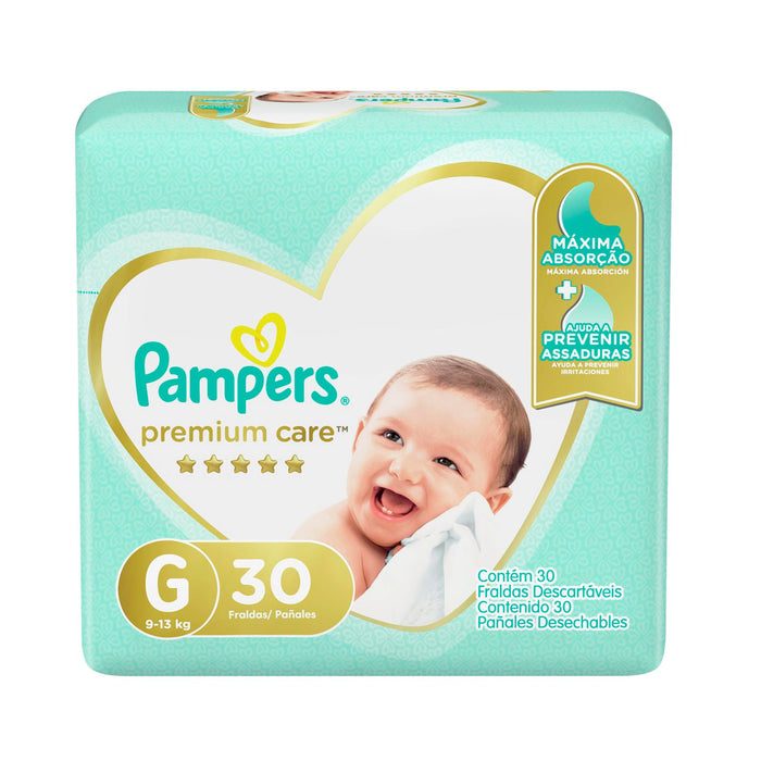 Pampers Premium Care Talla G 9 A 13Kg X 30 Unidades
