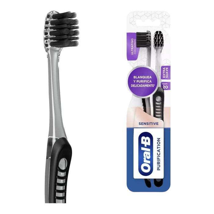 Cepillo Dental Oral B Purification Ultra Fino Con Carbón X 2 Unidades