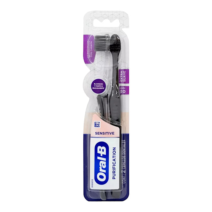 Cepillo Dental Oral B Purification Ultra Fino Con Carbón X 2 Unidades