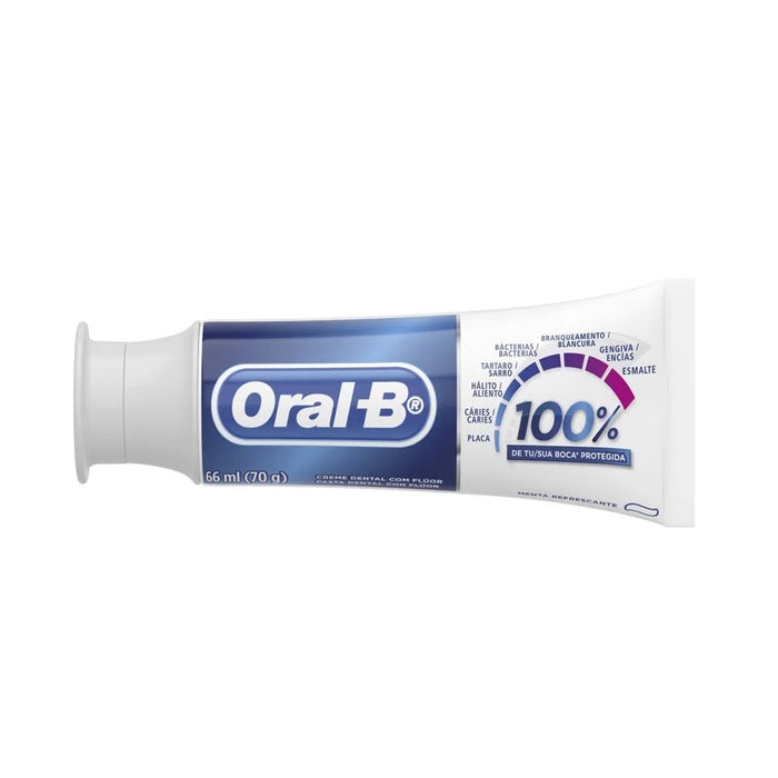Oral B Pasta Dental 100% Menta Refrescante Con Fluor X 55Ml