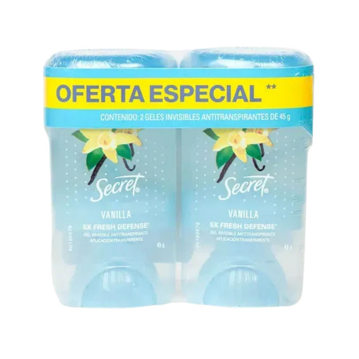 Pack Gel Antitranspirante Secret Vainilla 2 X 45G