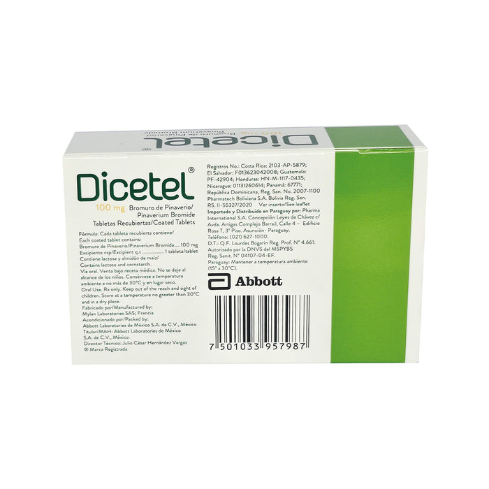 Dicetel Bromuro De Pinaverio 100Mg X Tableta