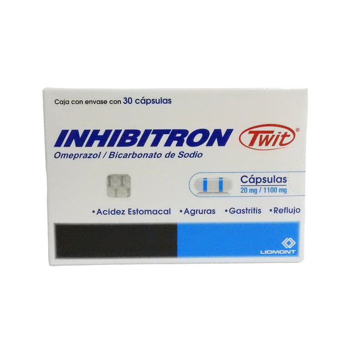 Inhibitron Twit X 30 Cap Omeprazol Bicarbonato Sod— Farmacorp