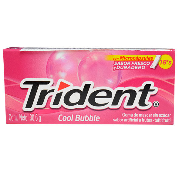 Trident Chicle Cool Bubble Tutti Frutti X 30.6G