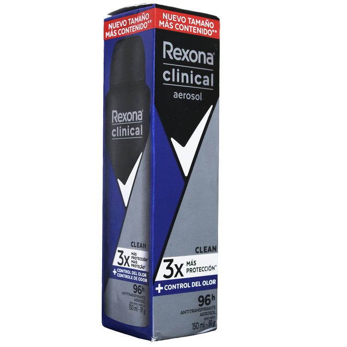 Rexona Men Clin Aero Antitranspirante Clean 3X 96Hrs X 150Ml