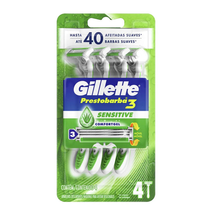 Gillette Prestobarba 3 Sensitive X 4 Piezas