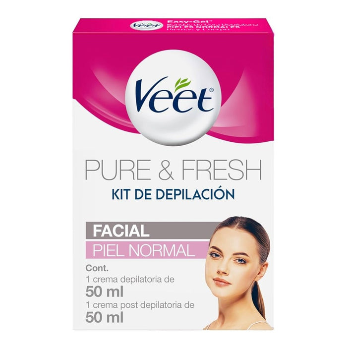 Crema Depilatoria Veet Depilación Facial Kit Piel Normal X 50Ml