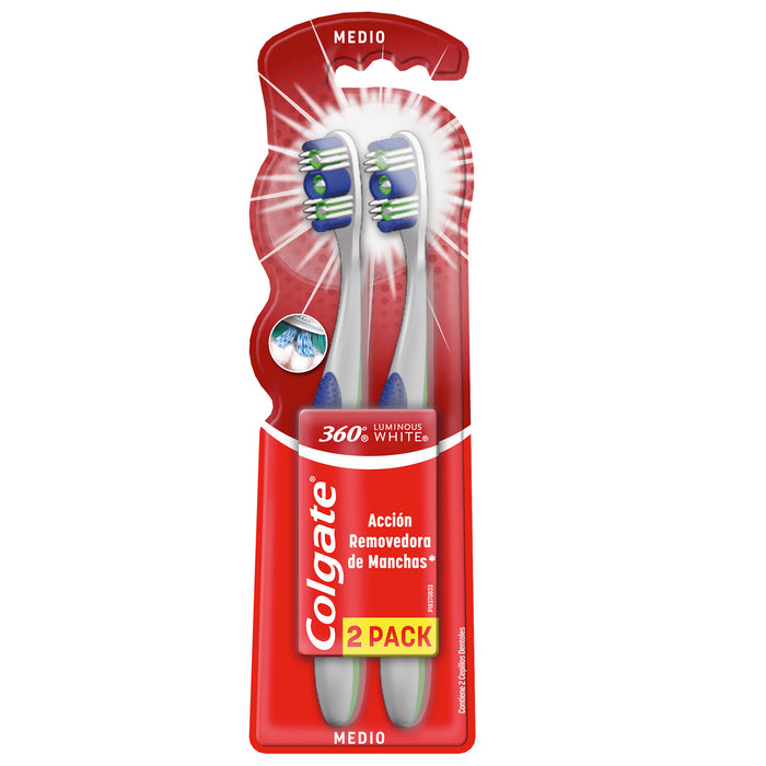 Cepillo Colgate 360 Blanco Luminoso Pack Unidades— Farmacorp