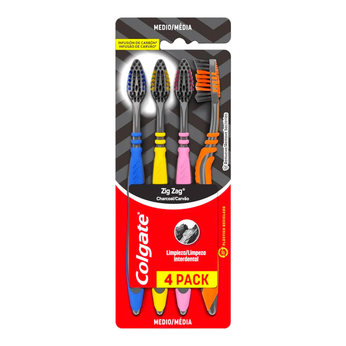 Colgate Cepillo Zig Zag Pqte X 4 Unid Suave/Medio