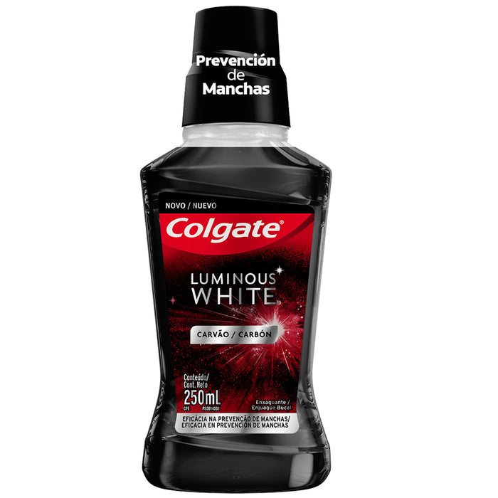 Colgate Enjuague Bucal Luminous White Carbon X 250Ml