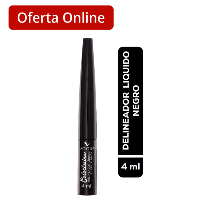 Delineador Vogue Liquido Negro Colorissimo X 4Ml