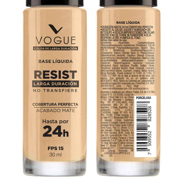 Base Vogue Maquillaje Larga Duración Natural X 30Ml