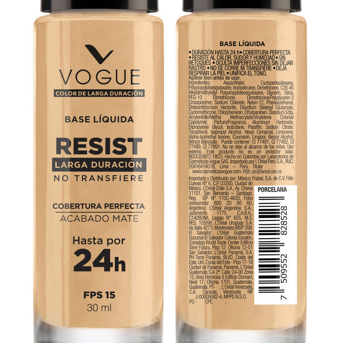 Base Vogue Maquillaje Larga Duración Avellana X 30Ml