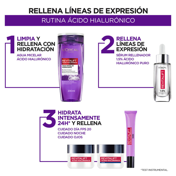 Crema Facial L'oréal Ácido Hialurónico - Para Día X 50Ml