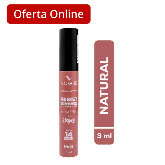 Labial Liquido Vogue Resist Natural 3Ml