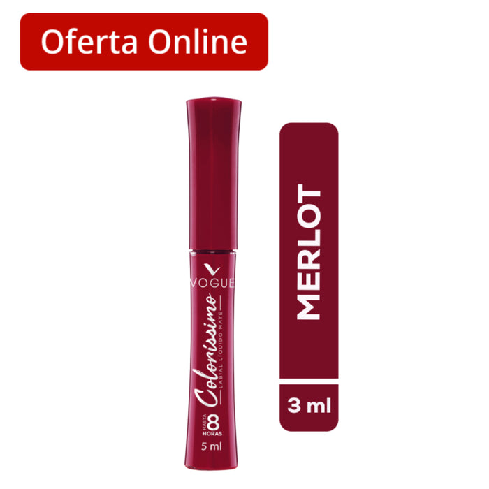 Labial Liquido Mate Vogue Colorissimo Merlot X 5Ml