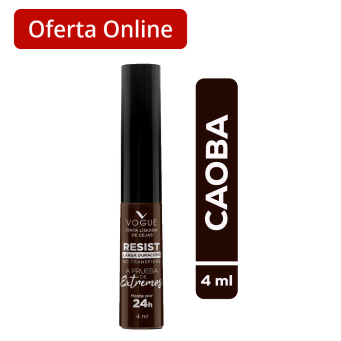 Tinta Liquida De Cejas Vogue Resistente Tono Caoba X 4Ml