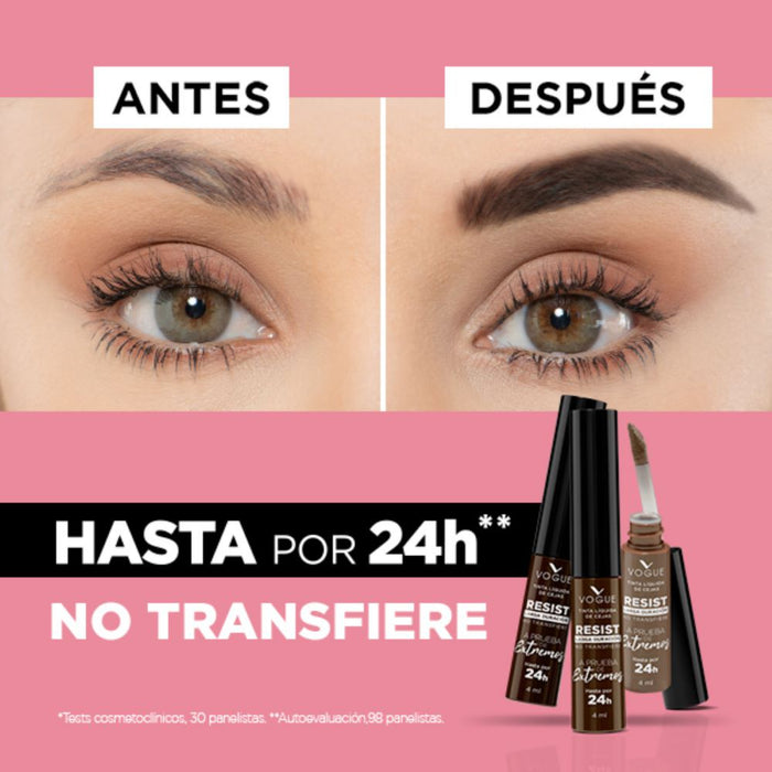 Tinta Para Cejas Vogue Liquida Resist Tono Café X 4Ml