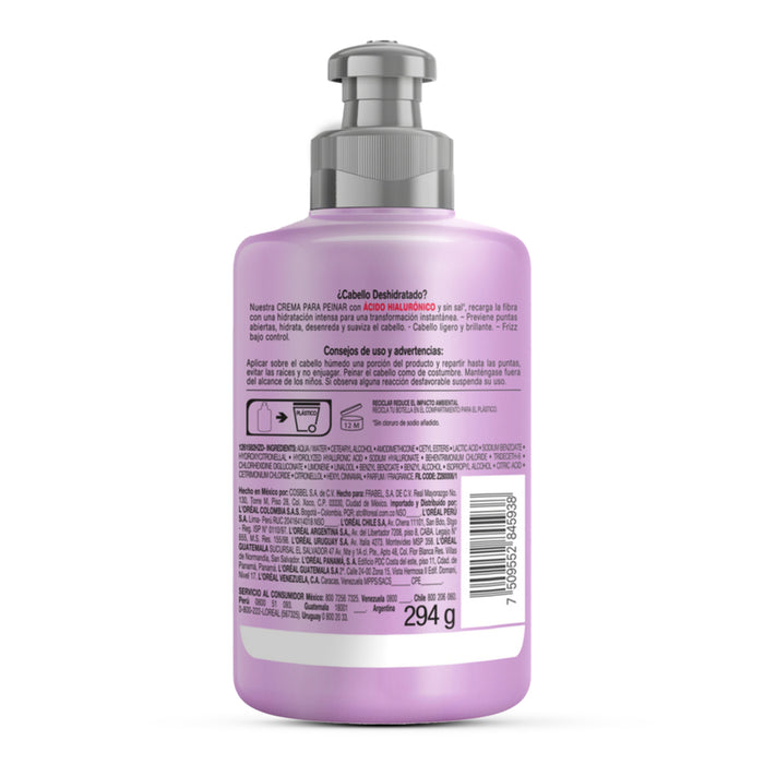 Crema Para Peinar Elvive Hidra Hialurónico - Cabello Deshidratado X 300Ml