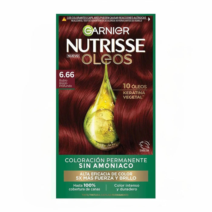 Tinte Garnier Nutrisse Oleos  Nro. 6.66 Rubio Rojizo