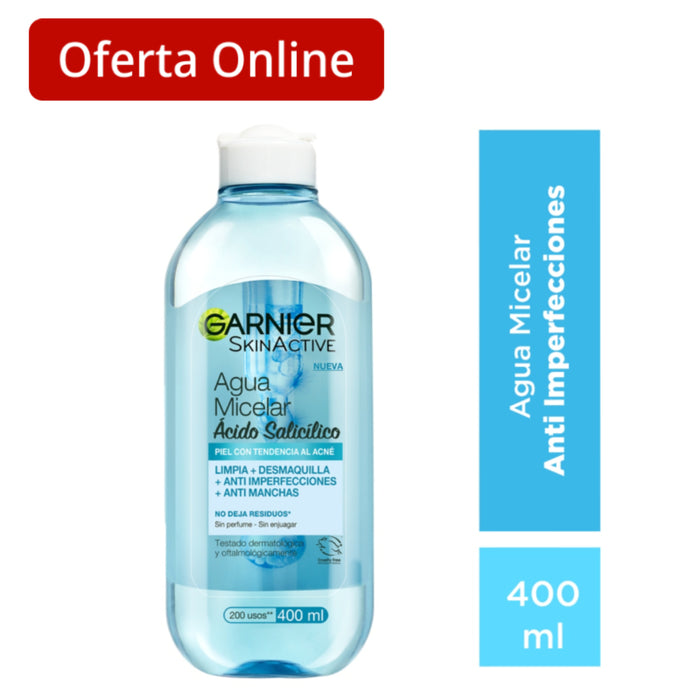 Agua Micelar Garnier Skin Active Anti Acné X 400Ml