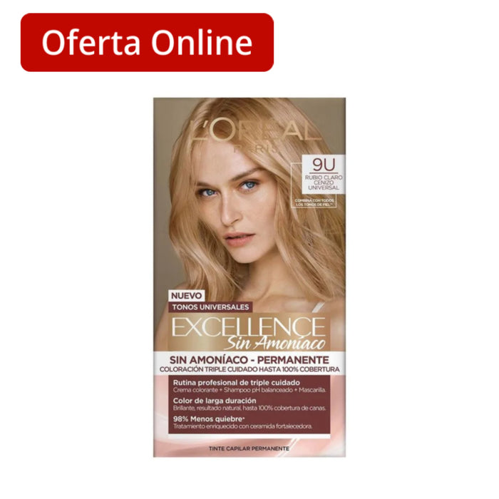 Tinte Excellence Sin Amoniaco 9U Rubio Claro