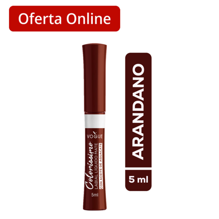 Labial Vogue Liquido Mate Colorissimo Arándano X 5Ml