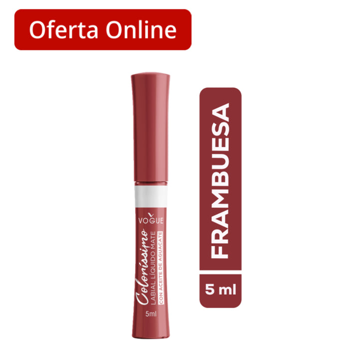 Labial Vogue Liquido Mate Colorissimo Frambuesa X 5Ml
