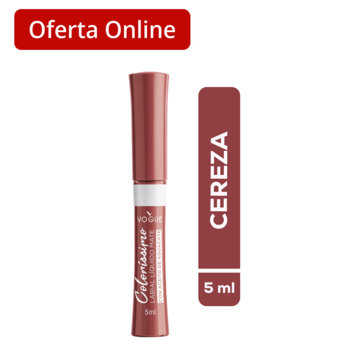 Labial Vogue Liquido Mate Colorissimo Cereza X 5Ml
