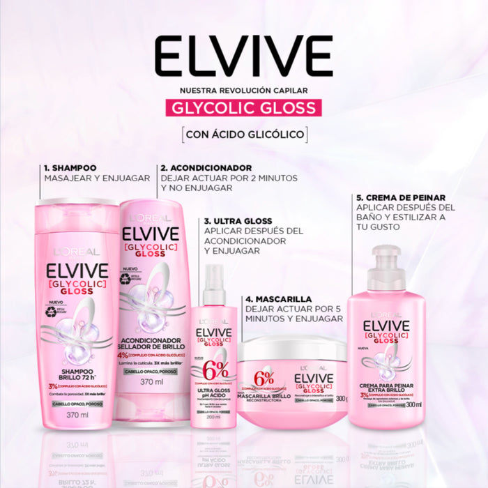 Tratamiento Elvive Acidifier Glycolic Glosuperstay - Cabello Opaco X 200Ml