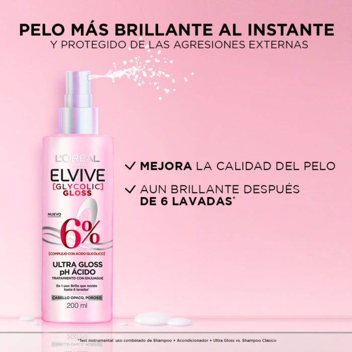 Tratamiento Elvive Acidifier Glycolic Glosuperstay - Cabello Opaco X 200Ml