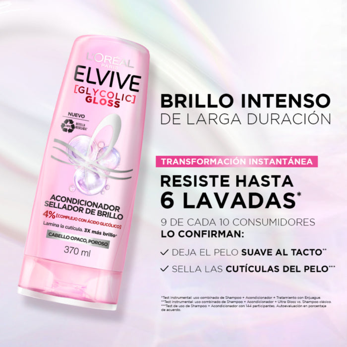 Acondicionador Elvive Glycolic Glosuperstay - Cabello Opaco X 370Ml