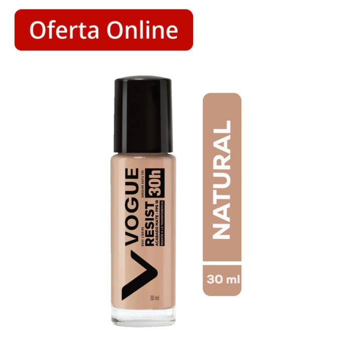 Base Liquida Vogue Resist Fps15 24Hr Natural X 30Ml