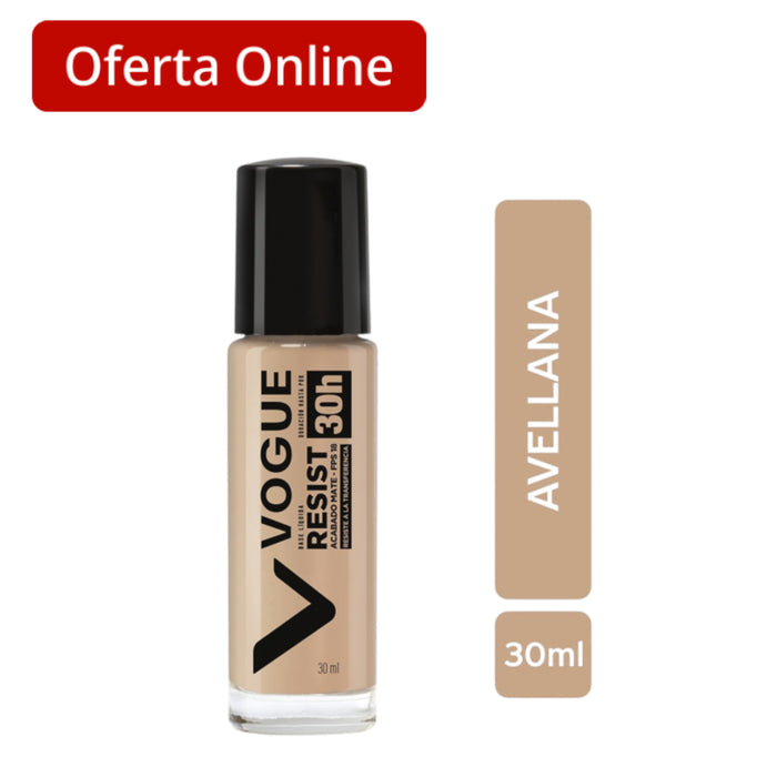 Base Liquida Vogue Resist Fps15 24Hr Avellana X 30Ml
