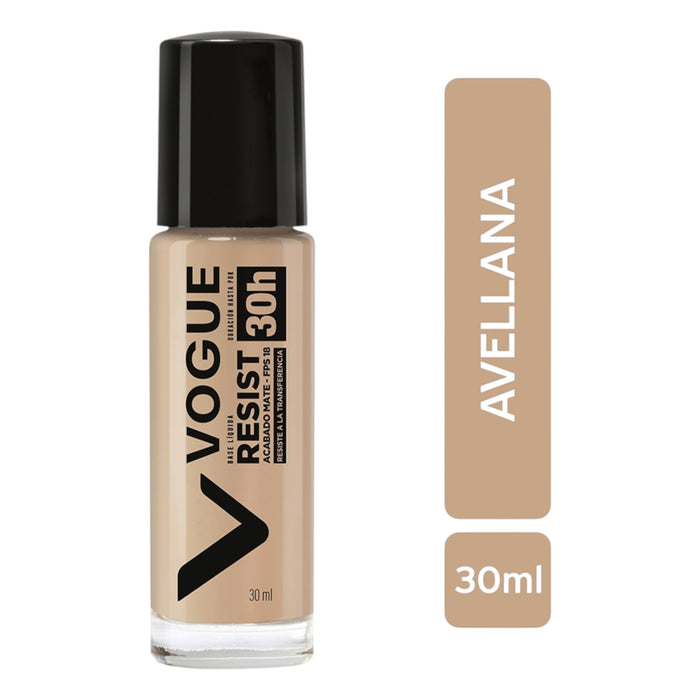 Base Liquida Vogue Resist Fps15 24Hr Avellana X 30Ml
