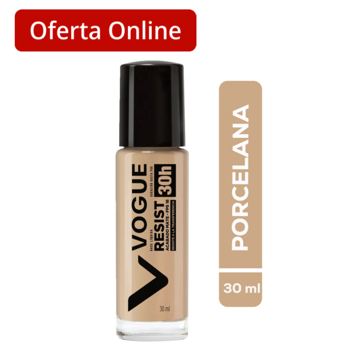 Base Liquida Vogue Resist Fps15 24Hr Porcelana X 30Ml