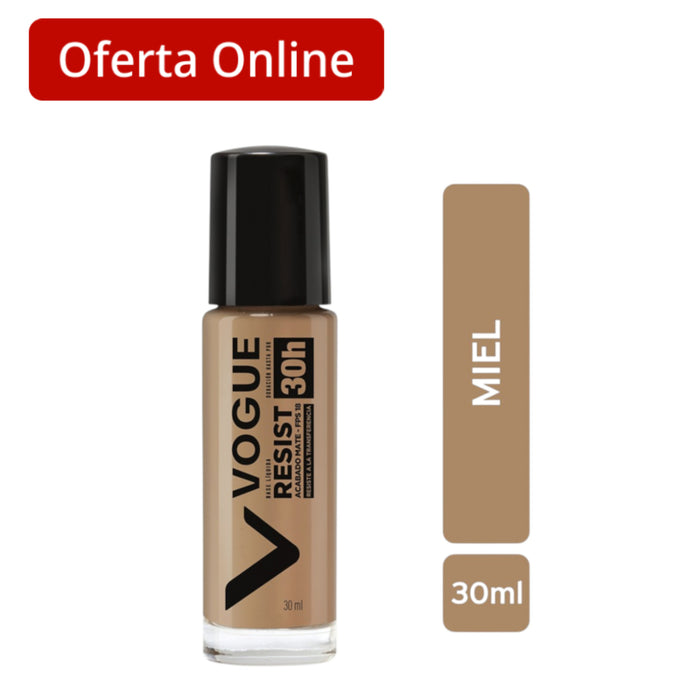 Base Liquida Vogue Resist Fps15 24Hr Miel X 30Ml