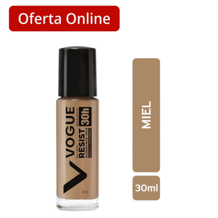Base Liquida Vogue Resist Fps15 24Hr Miel X 30Ml