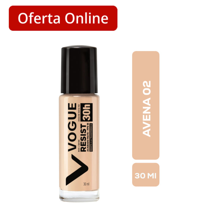 Base Liquida Vogue Resist Avena 02 Fps18 30Hr X 30Ml