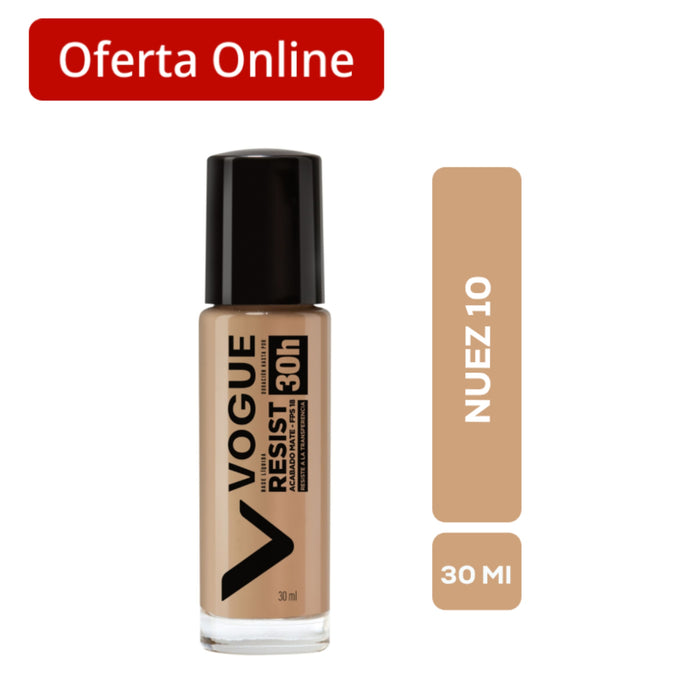 Base Liquida Vogue Resist Nuez 10 Fps18 30Hr X 30Ml