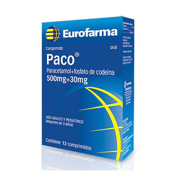 Paco Paracetamol 500Mg Y Codeina Fosfato 30Mg Generico X Tableta