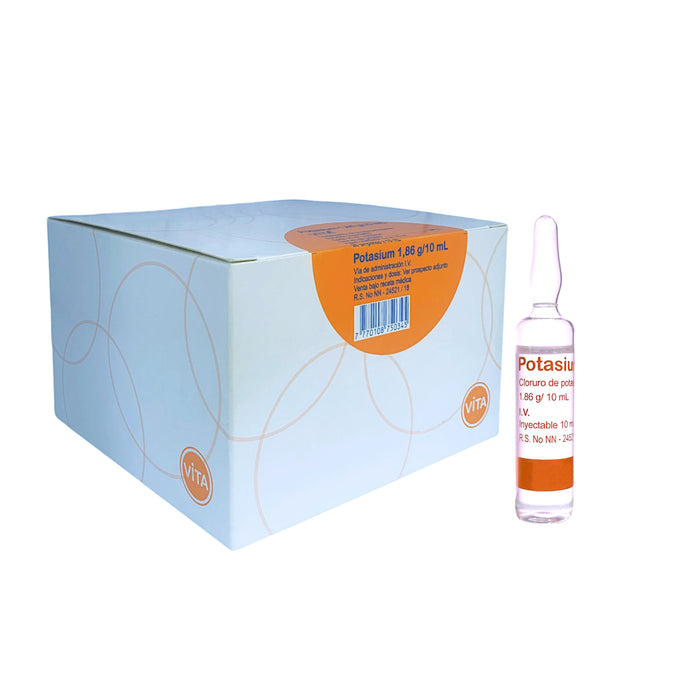 Ampollas Cloruro de potasio 1.86 g IV x 25 / 10 ml genérico LI