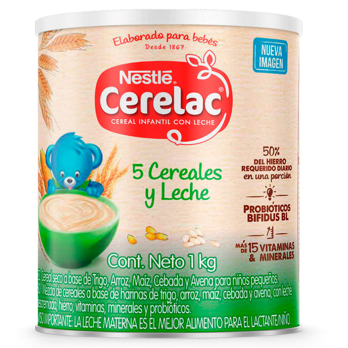 Cerelac 5 Cereales Y Leche X 1Kg hola