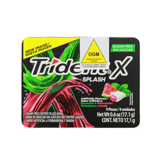 Trident X Splash Chicle Yerba+Sandia X 9 Unidades