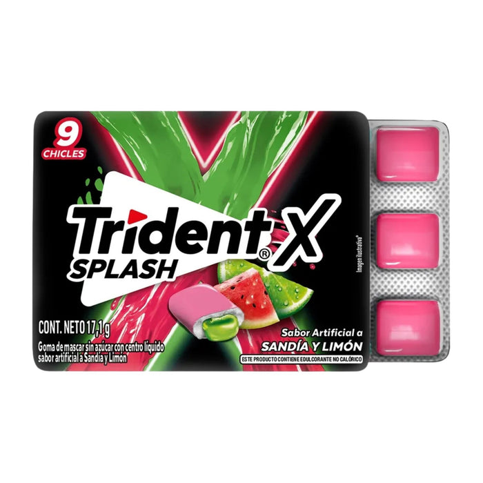 Chicle Trident X Splash Sandia Limon X 9 Unidades