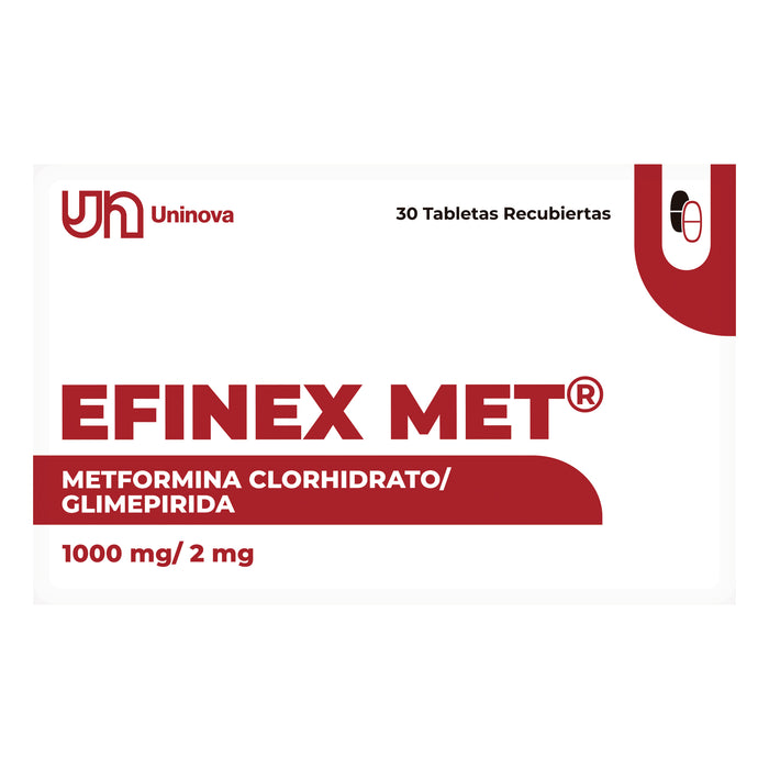 Efinex Met 1000 2Mg Metformina Glimepirida X Tableta